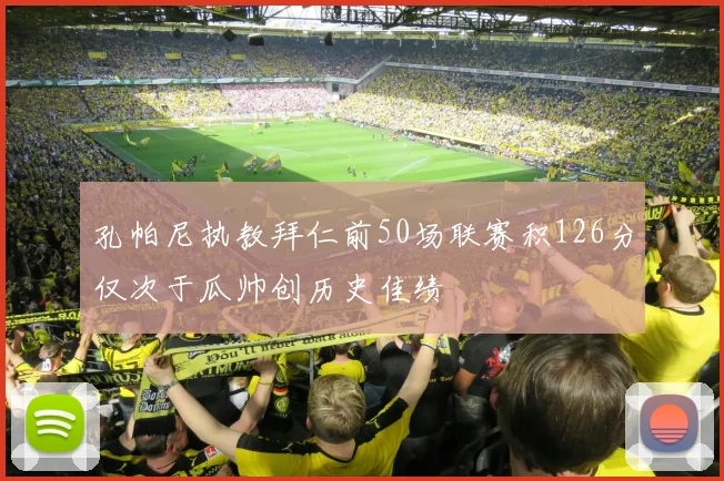 孔帕尼执教拜仁前50场联赛积126分仅次于瓜帅创历史佳绩